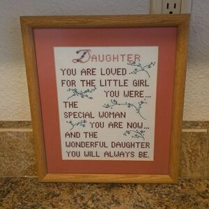 Cross-stitch Daughter You are Loved framed